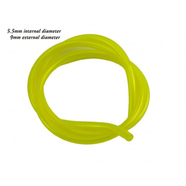 180631_2 1M Yellow Fuel Pipe 5.5mm ID / 9.0mm OD Fits Various Strimmer Brushcutters Hedge Trimmer Chainsaw Lawnmowers