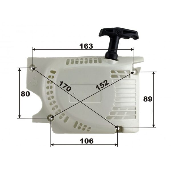 230250_3.jpg 4500 5200 5800 Chainsaw Complete Recoil Starter - White