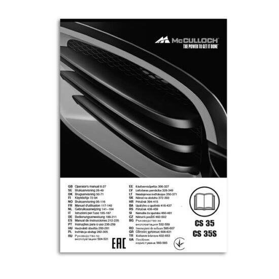 McCulloch CS35 CS35S Instruction Book Printed Manual