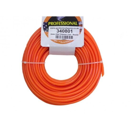340804-1.jpg Strimmer / Brushcutter Nylon Line / Cord 4mm x 15m - Orange
