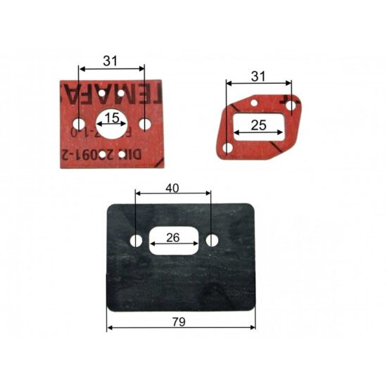 500601_1.jpg 43CC 52CC CG430 CG520 Strimmer Exhaust Muffler & Carburettor Gasket Set